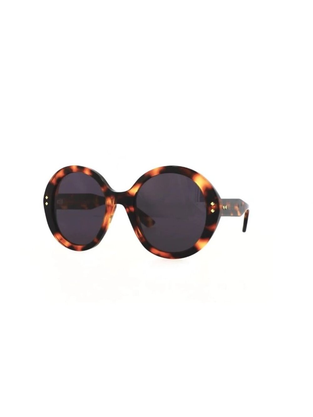 New Gucci Women's Sunglasses Round Oval Acetate Frame Havana Havana Smoke